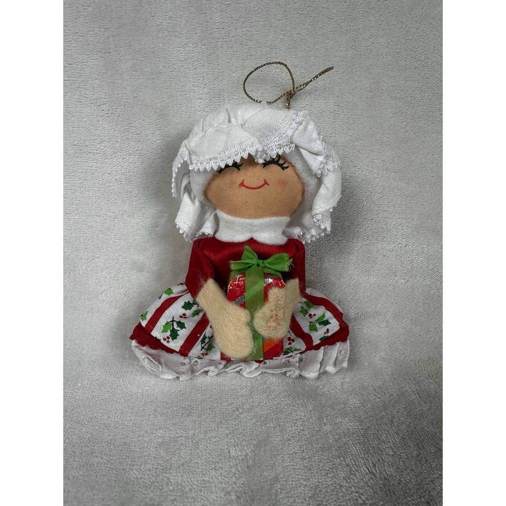 Vintage Russ Mrs Claus Plush Cloth Christmas Ornament